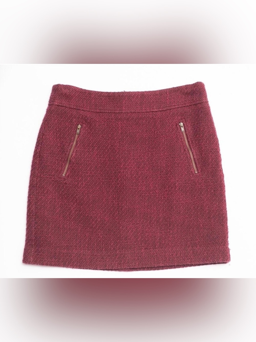 LOFT Tweed Mini Skirt in Wine